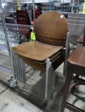 chairs w/ steel frame & wooden seats
