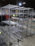 wire shelving units, on casters