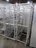 aluminum sheet pan racks, on casters