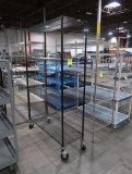 wire shelving unit, on casters