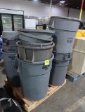 pallet of waste cans