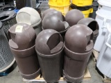 pallet of torpedo trash cans