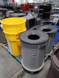 pallet of assorted waste cans