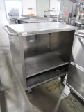 stainless demo cart w/ slot for pull-out cutting board