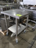 stainless equipment stand w/ undershelf, on casters