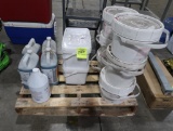 pallet of misc- self-cleaning oven detergent, bodily fluid clean up kits,
