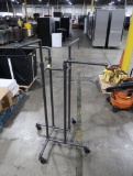 cloths hanging merchandising rack, on casters