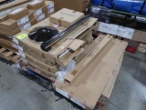pallet of new stanchion sets & locker bench