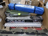 pallet of misc- Caravan canopy, folding cot, Hangout pod set, throw rug, etc
