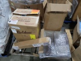 pallet of misc- Belshaw cake donut depositor (new), cooling racks, etc