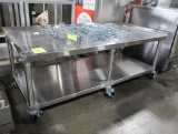 stainless equipment stand w/ undershelf, on casters