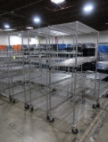 wire shelving units, on casters