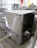 stainless demo cart w/ fold-down shelf