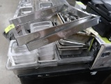 group of stainless & plastic pans, etc