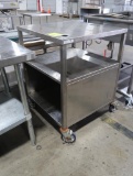 stainless cart w/ enclosed bottom shelf