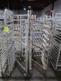 aluminum sheet pan racks, Z-style, on casters