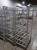 aluminum tub/tray racks, on casters