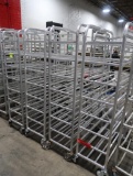 aluminum tub/tray racks, on casters