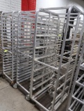 aluminum sheet pan racks, on casters