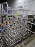aluminum tub/tray racks, on casters