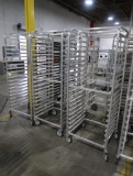 aluminum cooling racks, side load, on casters