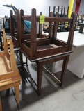 group of wooden tables