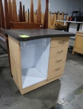 wooden demo table