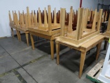 groups of wooden tables