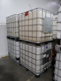 plastic containers in steel cages