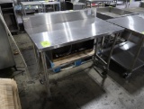 stainless table on casters