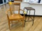 Wooden Chair And Metal Framed Stool