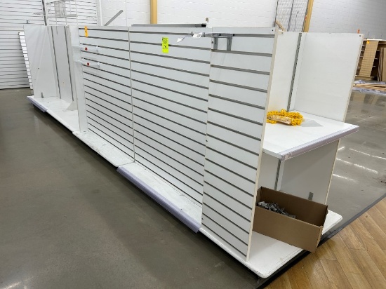 Wooden Double Sided Shelving Unit