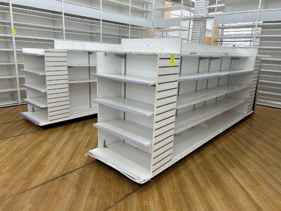 Wooden Double Sided Shelving Unit
