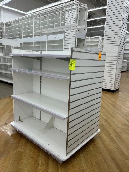Wooden Double Sided Shelving Unit