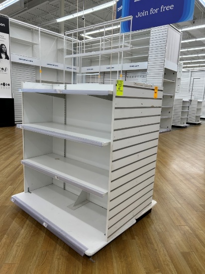Wooden Double Sided Shelving Unit