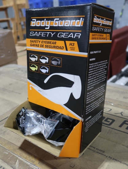 pallet of Body Guard safety glasses