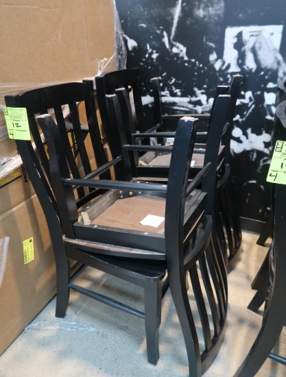 black wooden chairs