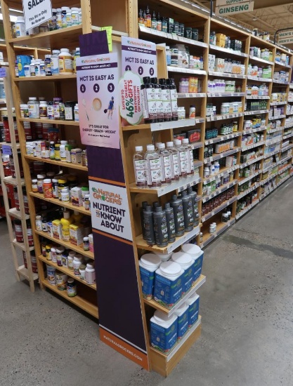 angled wooden merchandiser