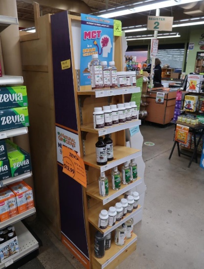 angled wooden merchandiser
