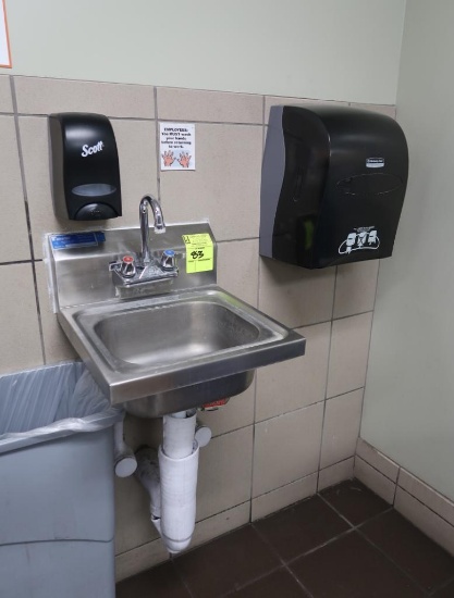 hand sink w/ soap & towell dispenser