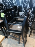 black wooden chairs