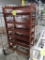 wooden bread merchandising rack, on casters