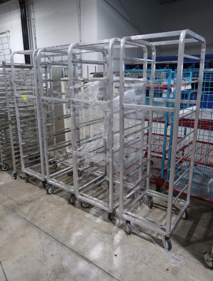 aluminum sheet pan racks, on casters