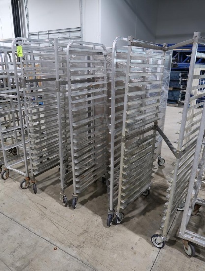 Z-style aluminum sheet pan racks, on casters