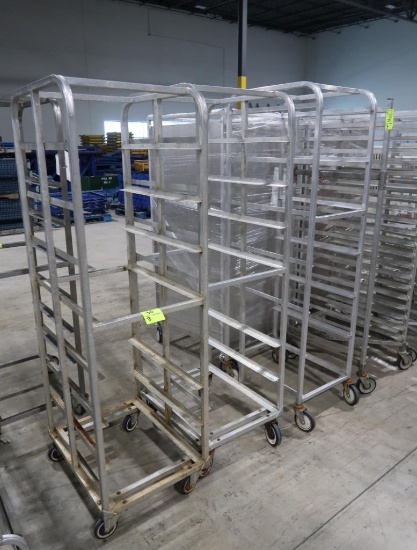 aluminum sheet pan racks, on casters