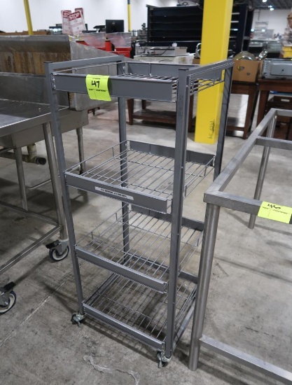 wire shelving unit, on casters