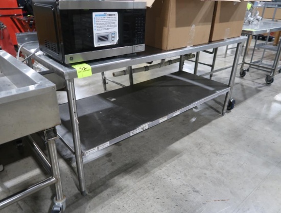 stainless table w/ backsplash & undershelf