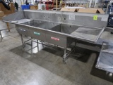 3-compartment sink w/ R & L drainboards
