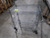 wire mesh basket cart, on casters