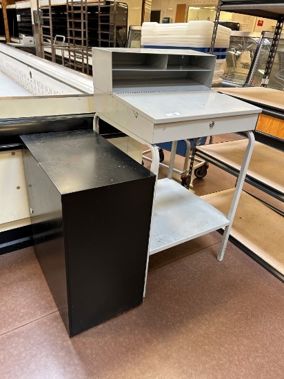 Receiving Desk And Two Drawer File Cabinet